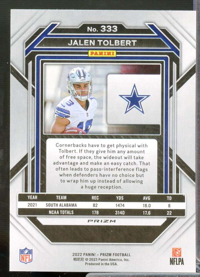 Jalen Tolbert Rookie Card 2022 Panini Prizm Prizms Silver #333  Image 2