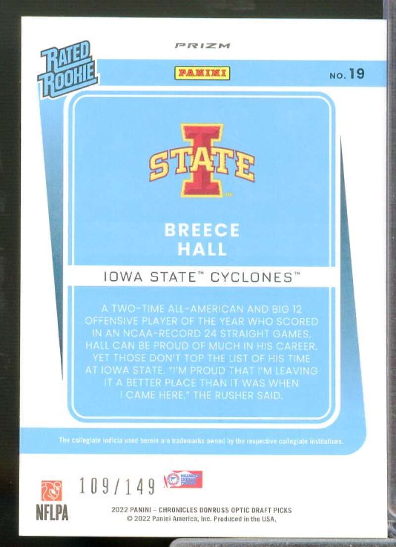 Breece Hall 2022 Chronicles Draft Picks Donruss Optic Rated Rookies Red #19  Image 2