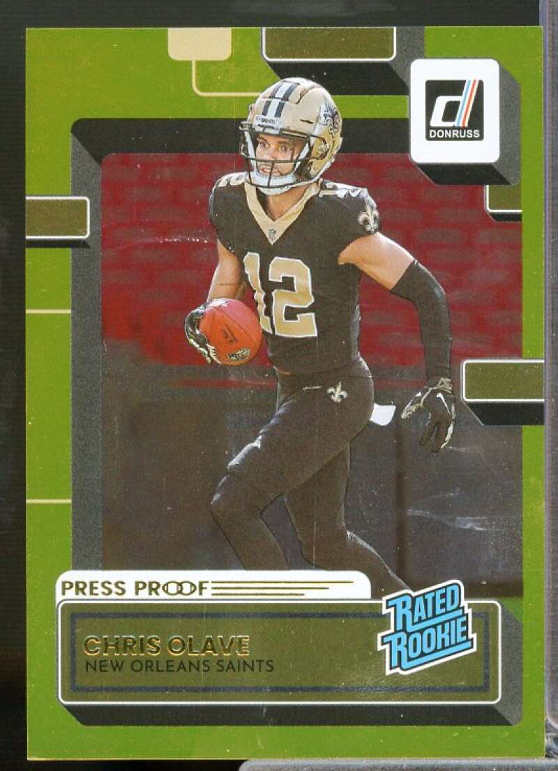 Chris Olave Rookie Card 2022 Donruss Press Proof Gold #309  Image 1