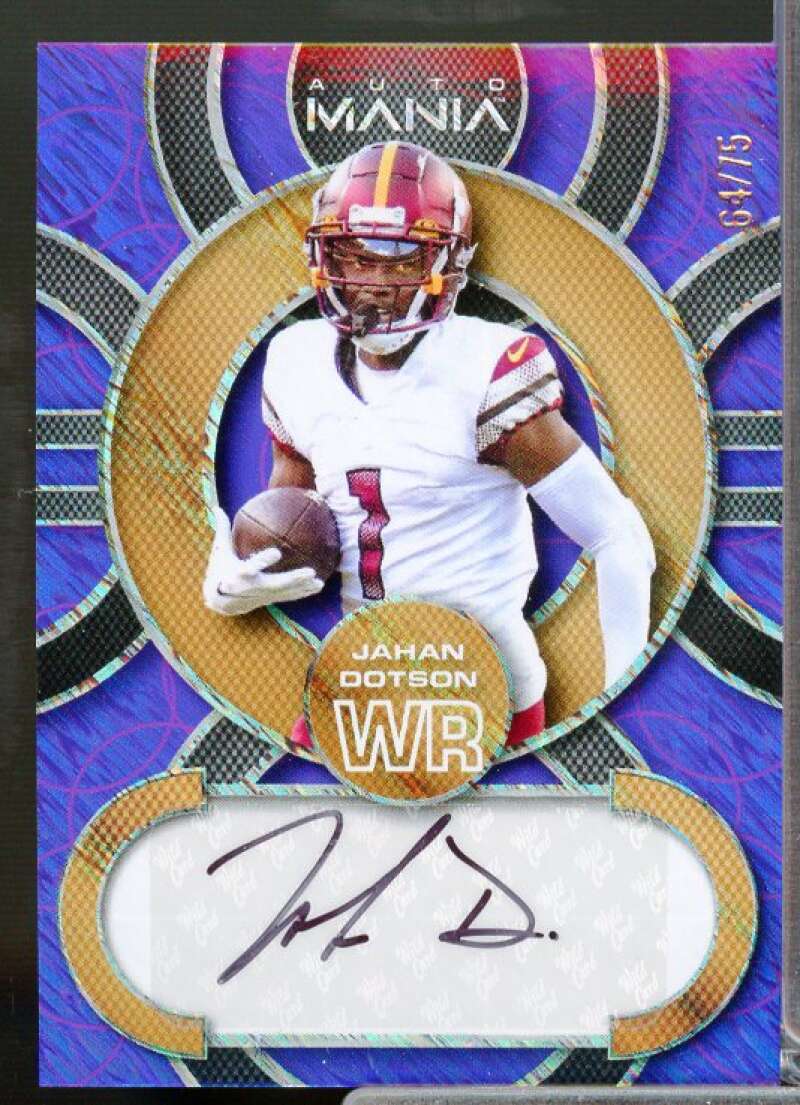 Rookie Card 2022 Wild Card Auto Mania Jahan Dotson #AM-C100  Image 1