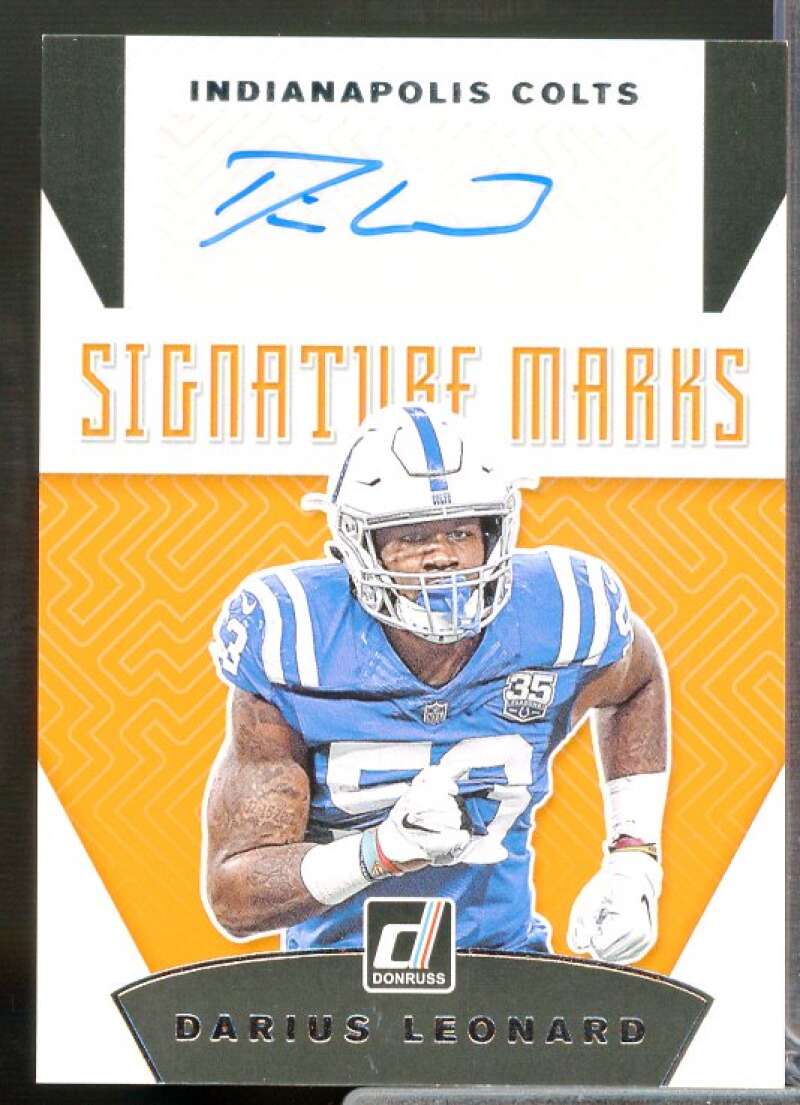 Darius Leonard Rookie Card 2019 Donruss Signature Marks #46  Image 1