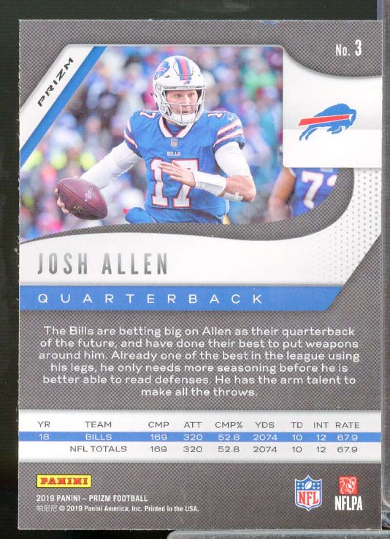 Josh Allen Card 2019 Panini Prizm Prizms Green #3  Image 2