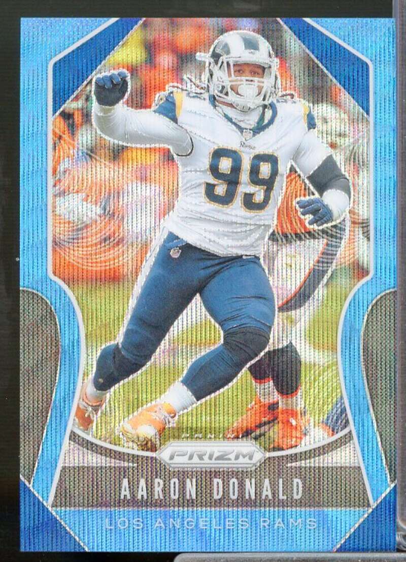 Aaron Donald Card 2019 Panini Prizm Prizms Blue Wave #244  Image 1
