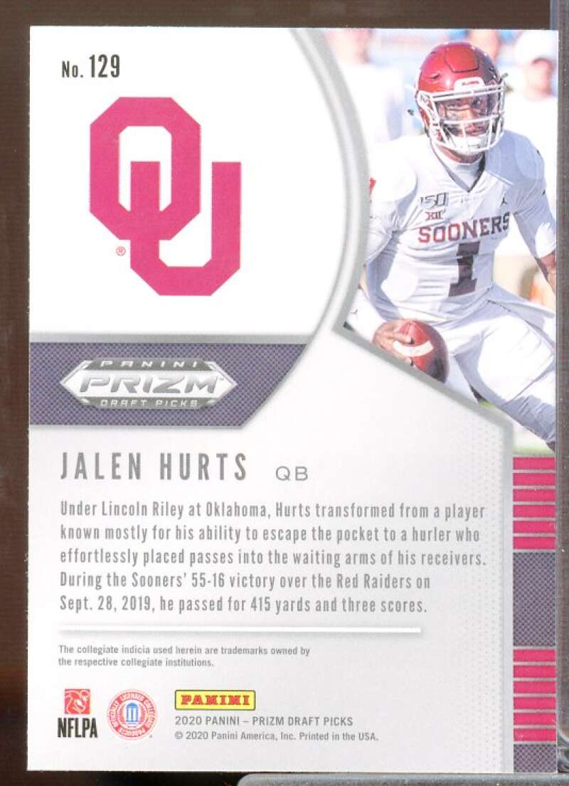 Jalen Hurts Rookie Card 2020 Panini Prizm Draft Picks #129  Image 2