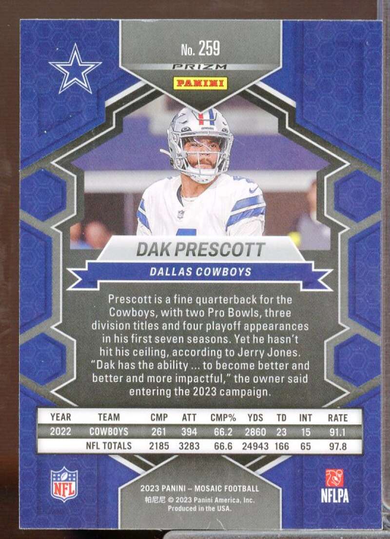 Dak Prescott NP Card 2023 Panini Mosaic Silver #259  Image 2