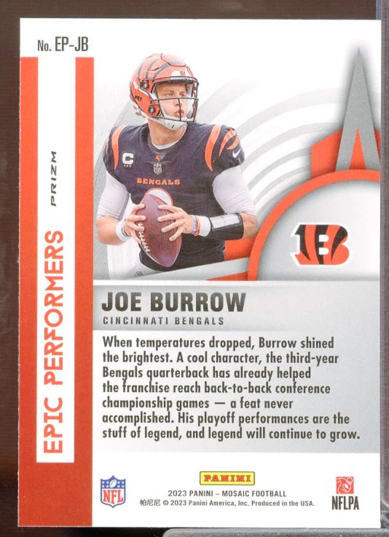 Joe Burrow Card 2023 Panini Mosaic Epic Performers Mosaic #2  Image 2