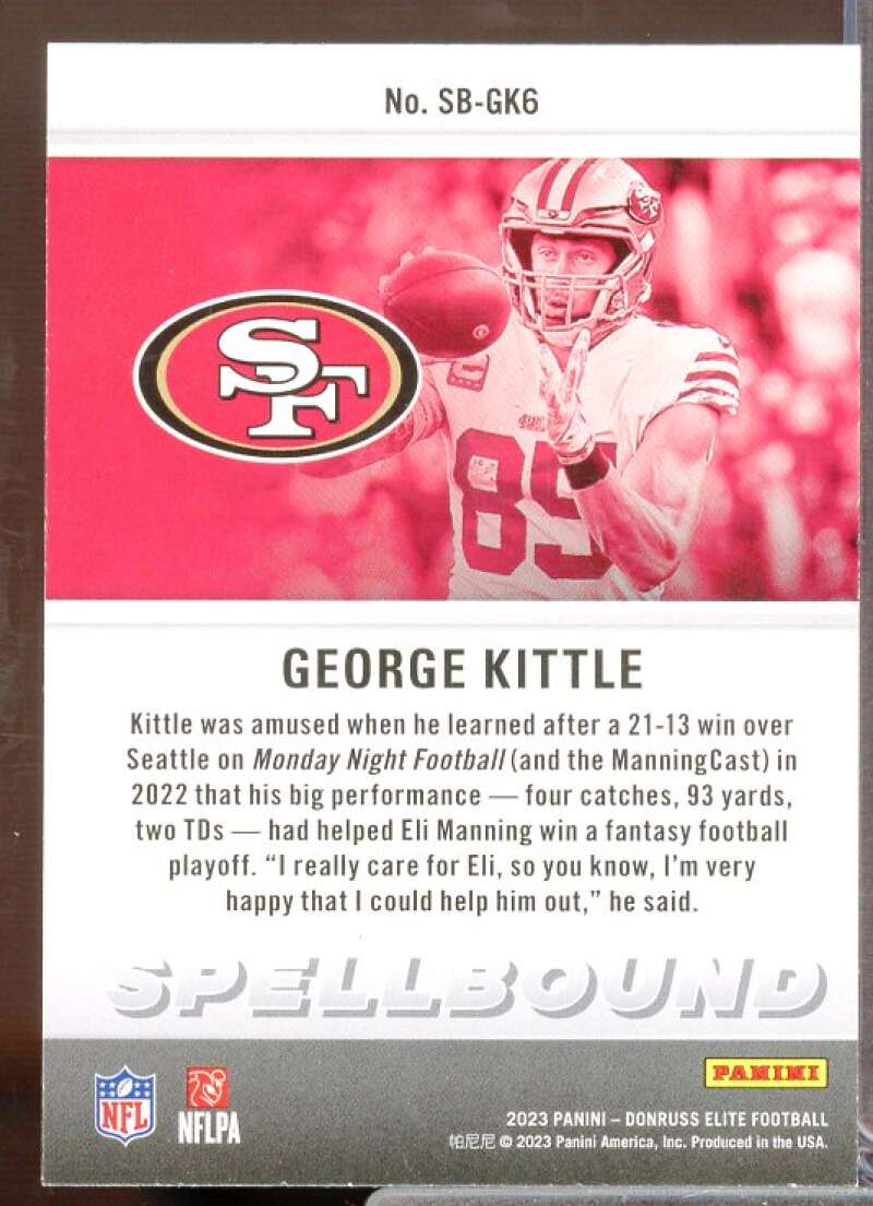 George Kittle Card 2023 Elite Spellbound Pink #35  Image 2