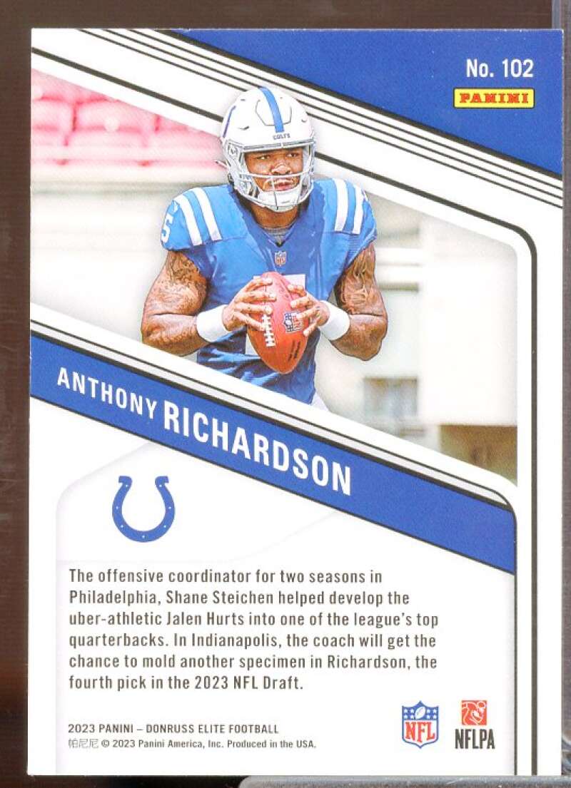 Anthony Richardson Rookie Card 2023 Elite Pink #102  Image 2