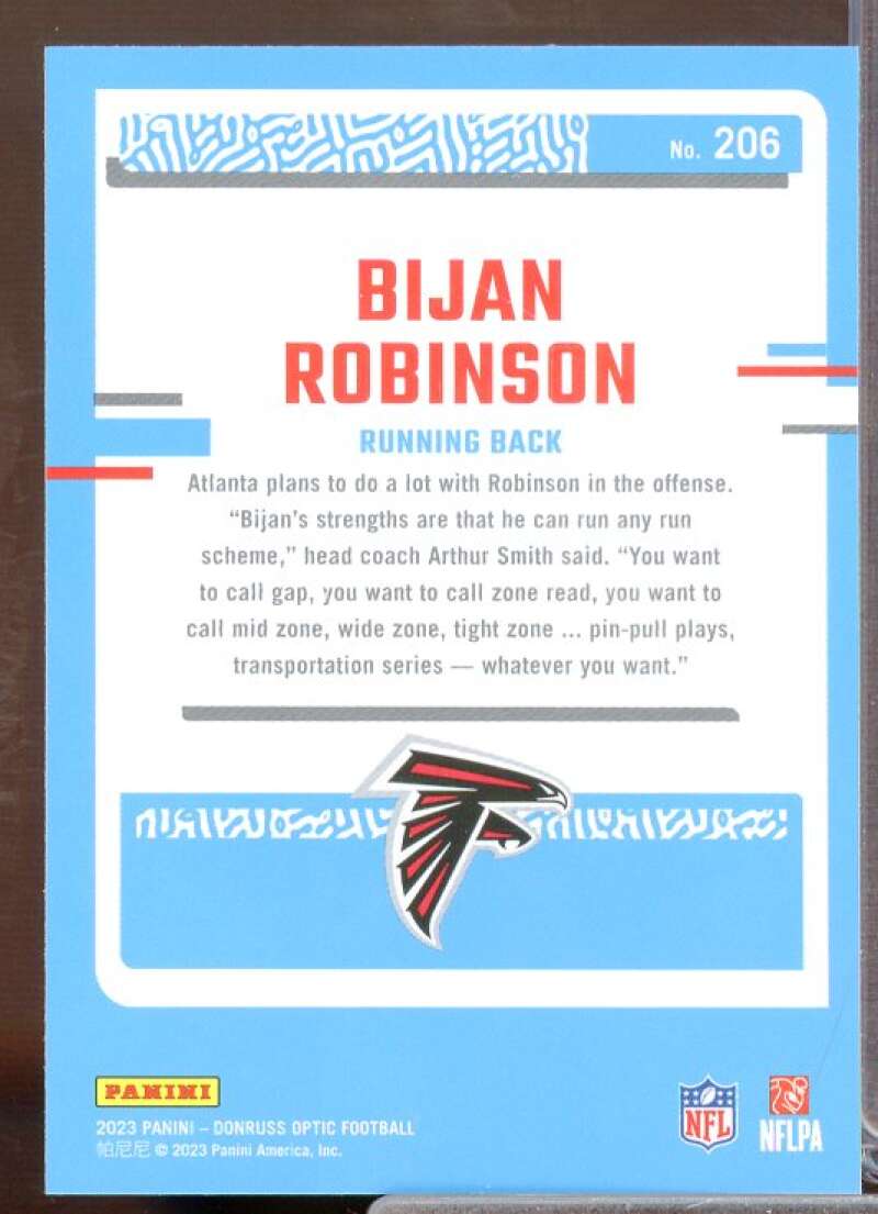 Bijan Robinson Rookie Card 2023 Donruss Optic #206  Image 2