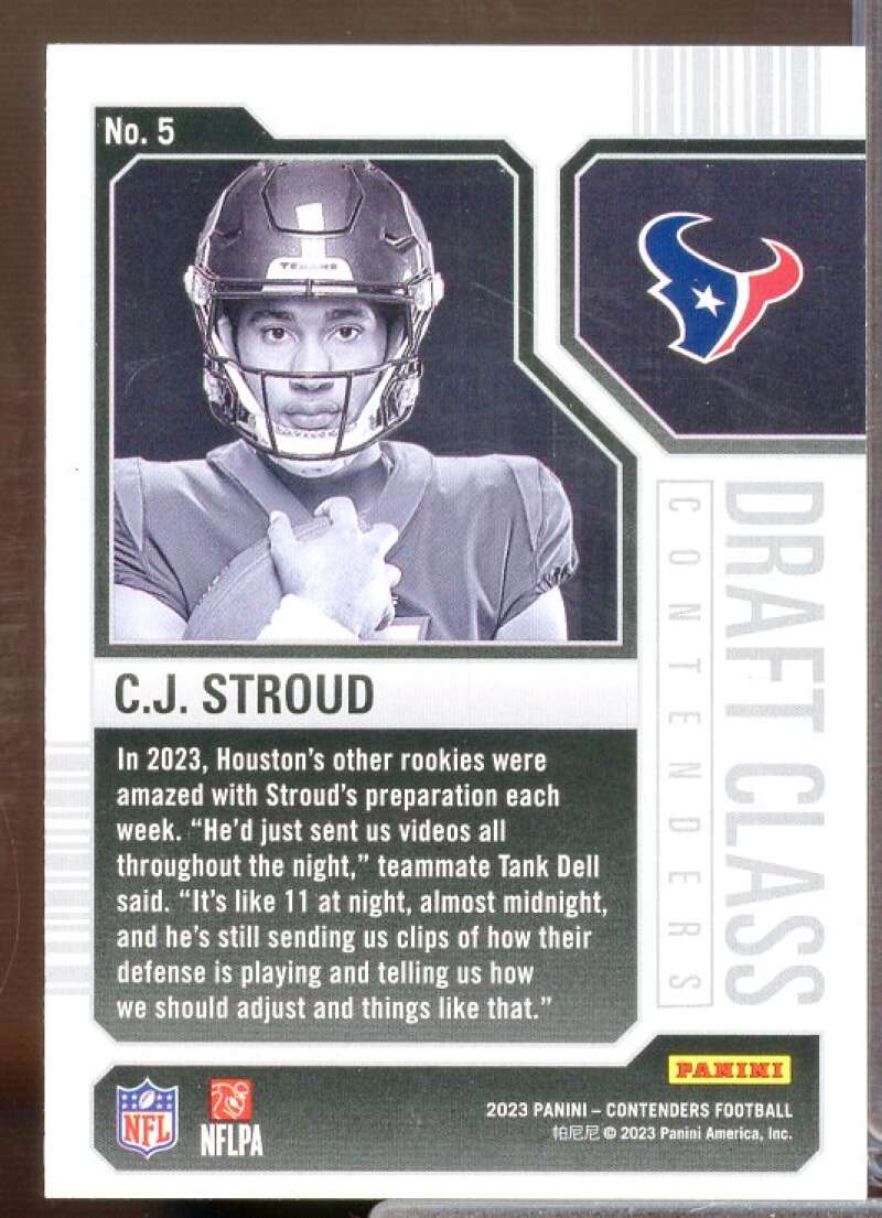 CJ Stroud Card 2023 Panini Contenders Draft Class Contenders Red #5  Image 2