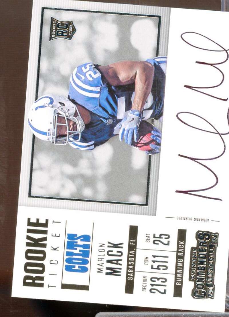 Marlon Mack AU Rookie Card 2017 Panini Contenders #354  Image 1