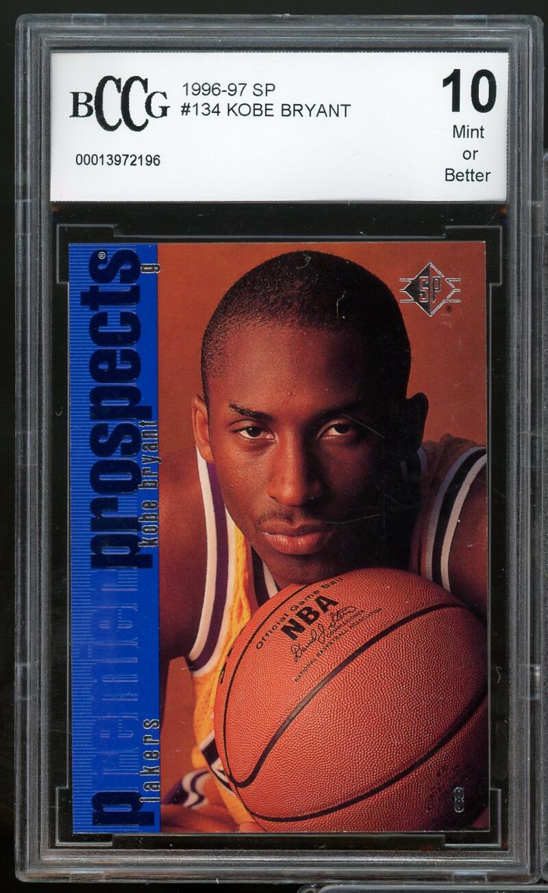 1996-97 SP #134 Kobe Bryant Rookie Card BGS BCCG 10 Mint+ Image 1