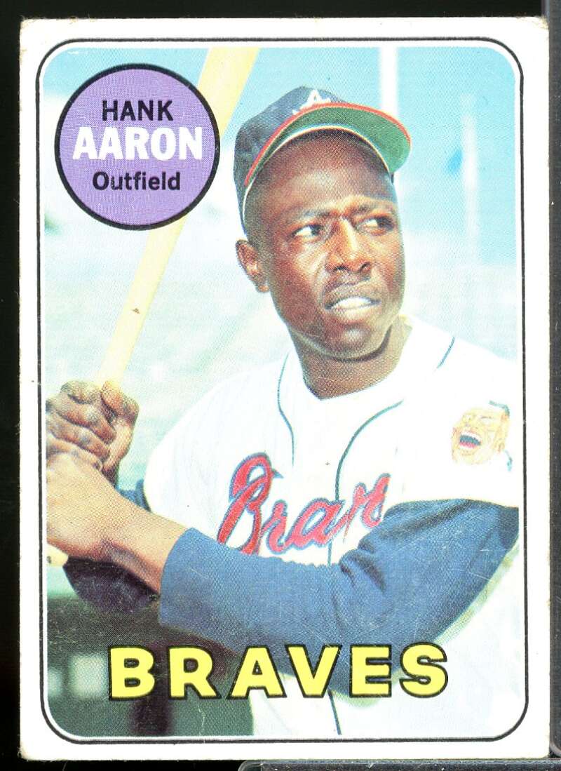 Hank Aaron Card 1969 Topps #100  Image 1