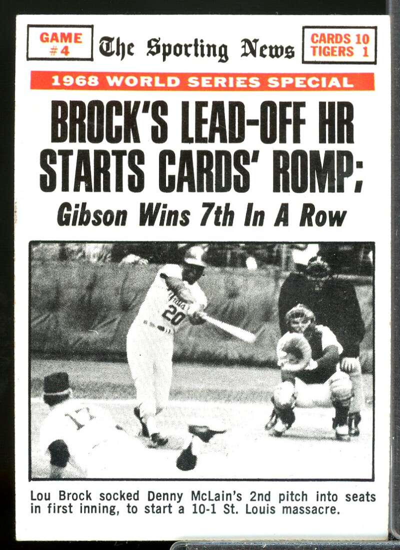 World Series Game 4/Lou Brock Card 1969 Topps #165  Image 1