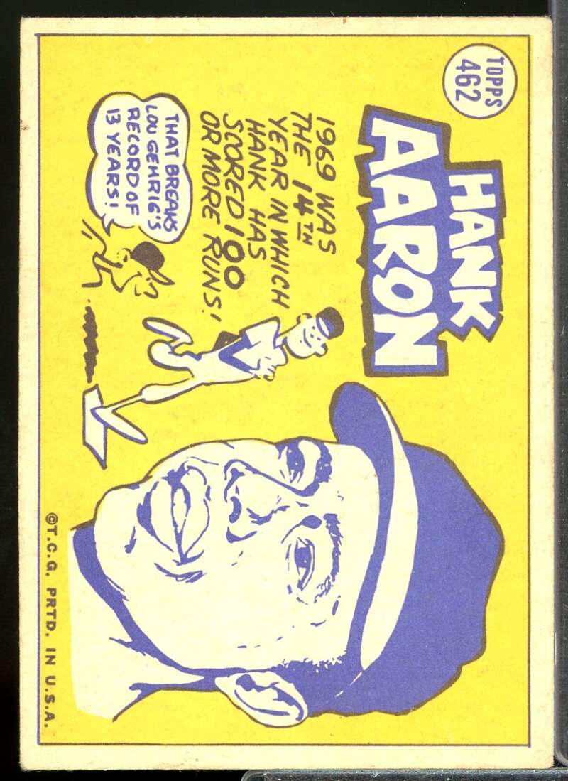 Hank Aaron AS Card 1970 Topps #462  Image 2