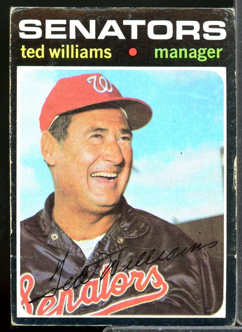 Ted Williams MG Card 1971 Topps #380  Image 1