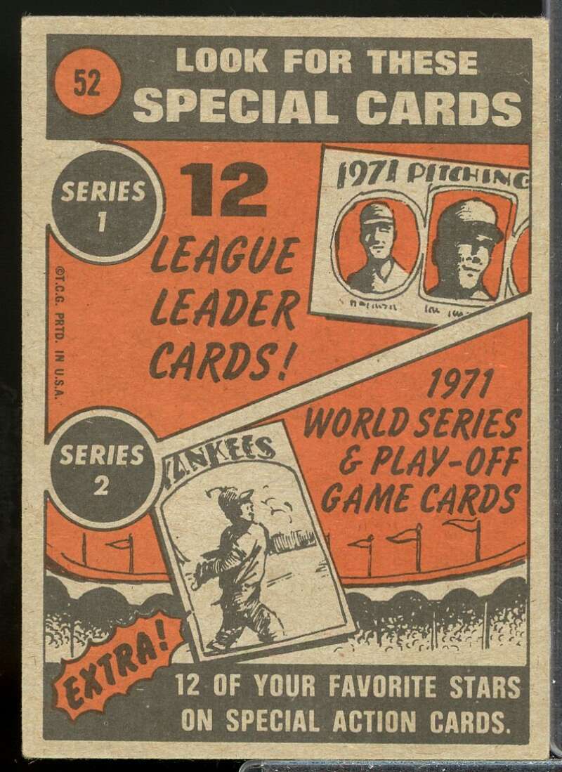 Harmon Killebrew IA Card 1972 Topps #52  Image 2