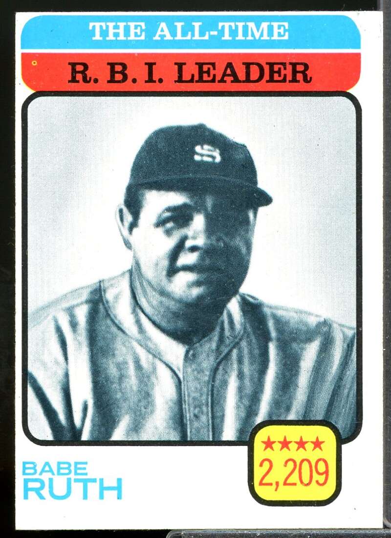 Babe Ruth/All-Time RBI Leader Card 1973 Topps #474  Image 1