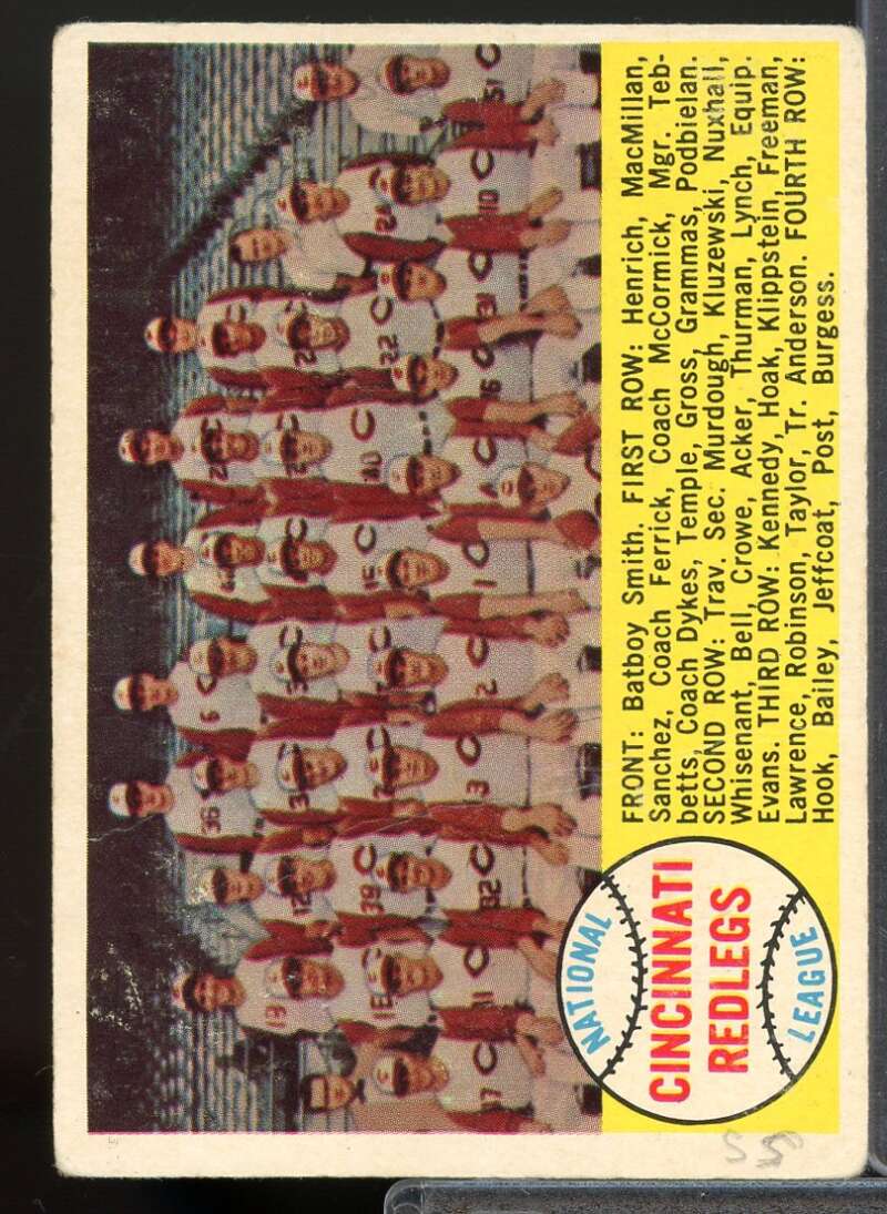 Cincinnati Reds TC/Alphabetical Card 1958 Topps #428A  Image 1