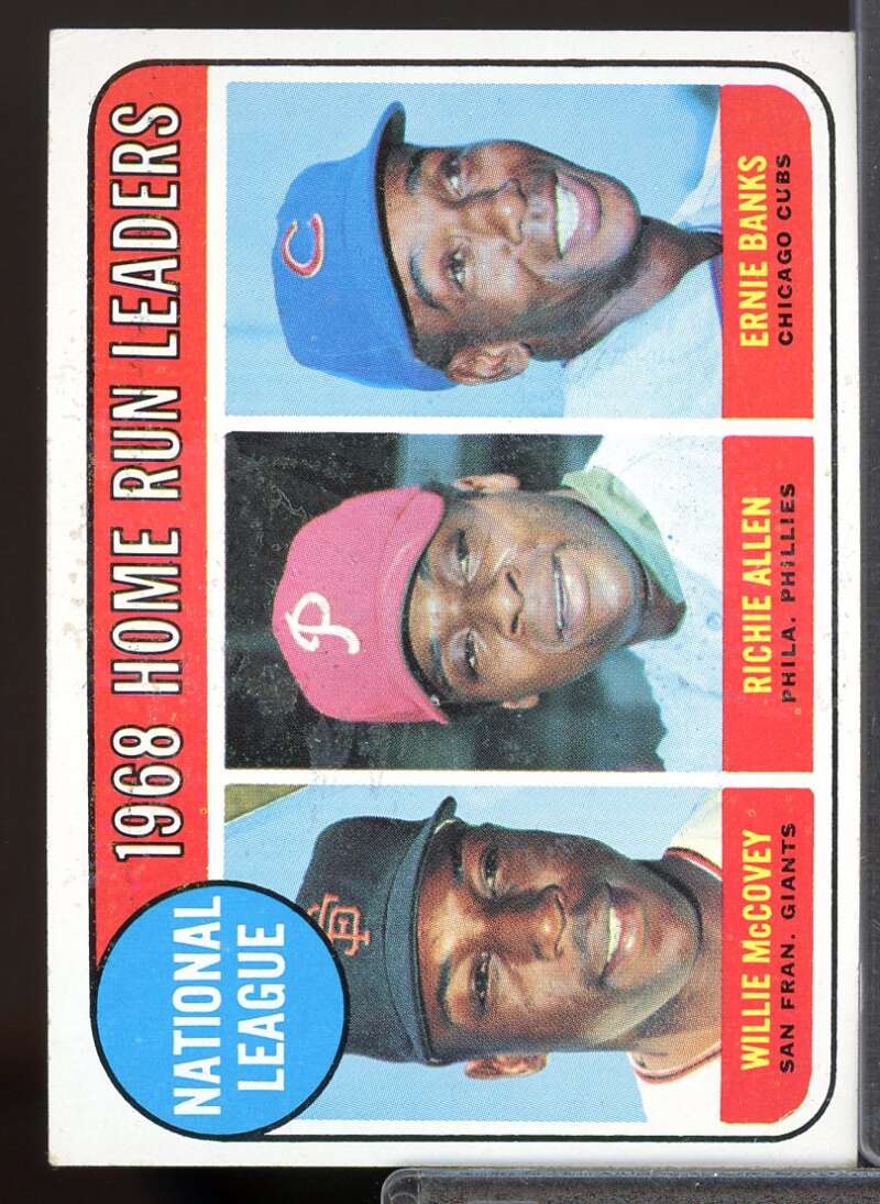 NL Home Run Leaders/Willie McCovey/Richie Allen/Ernie Banks Card 1969 Topps #6  Image 1