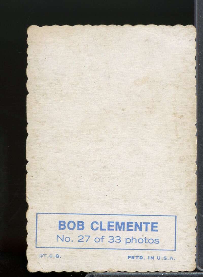 Roberto Clemente Card 1969 Topps Deckle Edge #27  Image 2