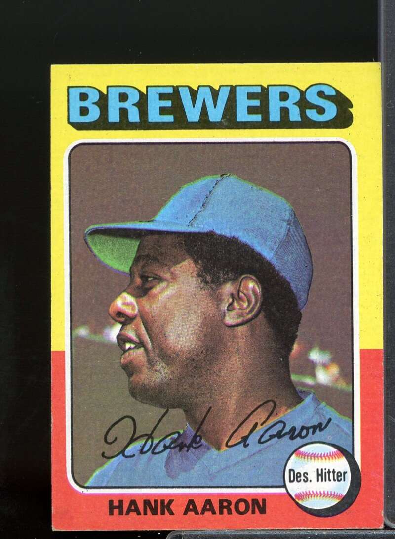 Hank Aaron Card 1975 Topps Mini #660  Image 1