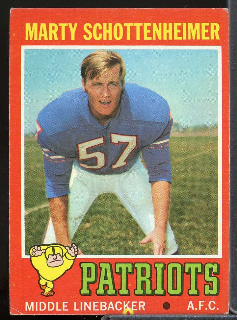 Marty Schottenheimer Rookie Card 1971 Topps #3  Image 1