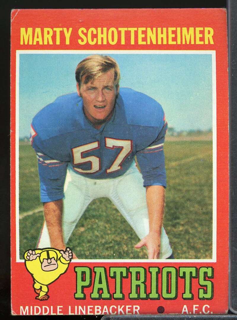 Marty Schottenheimer Rookie Card 1971 Topps #3  Image 1