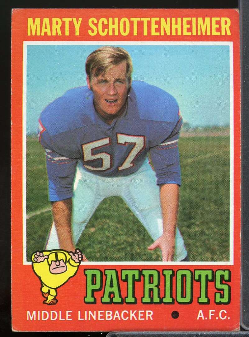 Marty Schottenheimer Rookie Card 1971 Topps #3  Image 1