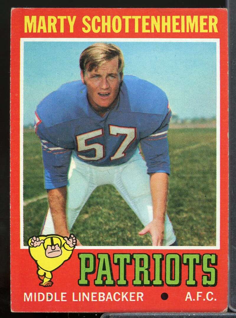Marty Schottenheimer Rookie Card 1971 Topps #3  Image 1