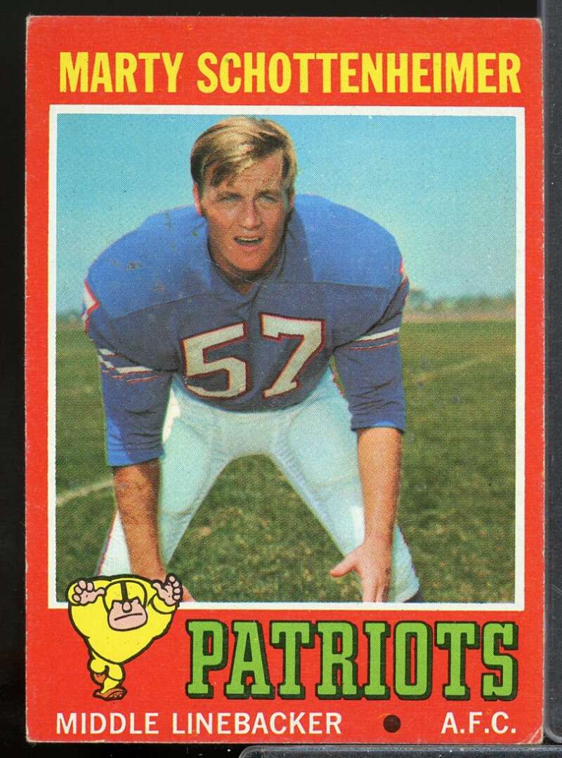 Marty Schottenheimer Rookie Card 1971 Topps #3  Image 1