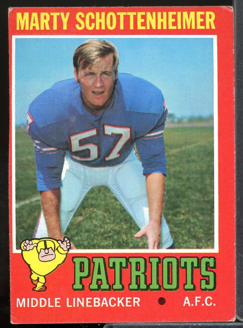 Marty Schottenheimer Rookie Card 1971 Topps #3  Image 1
