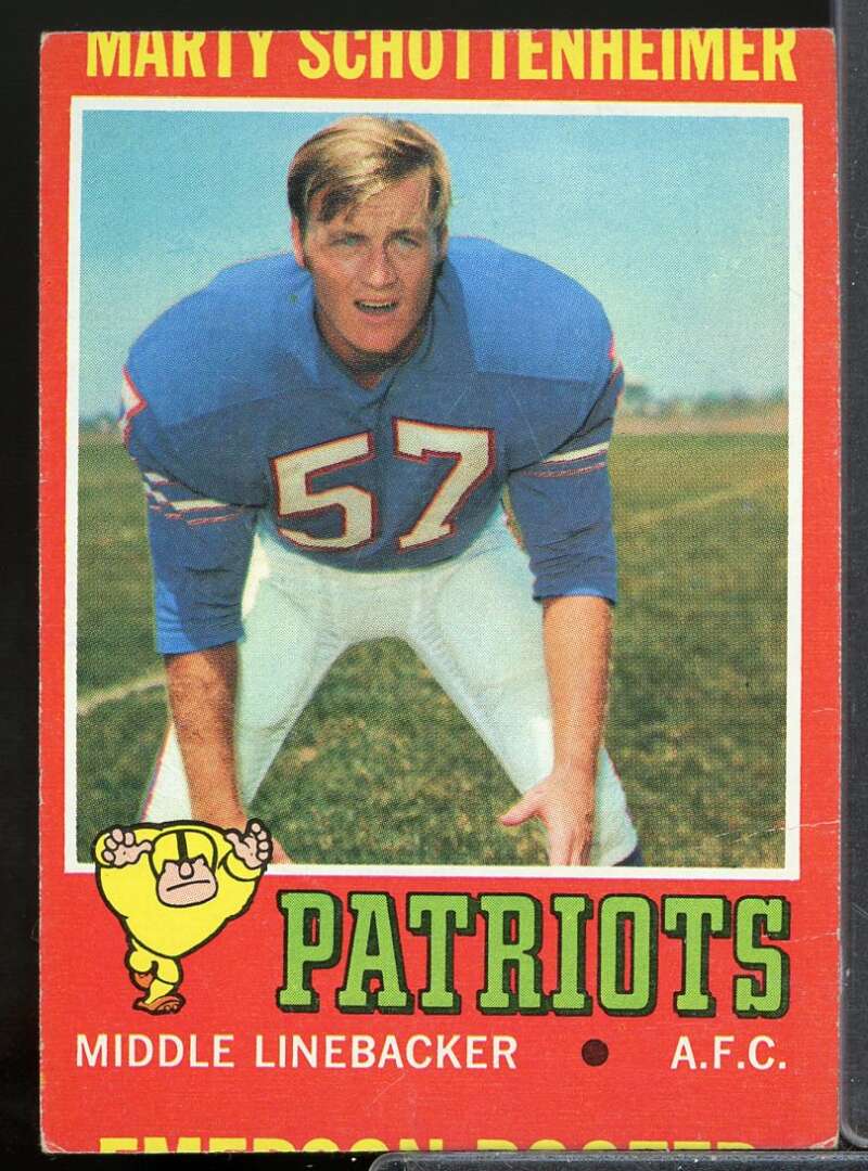 Marty Schottenheimer Rookie Card 1971 Topps #3  Image 1