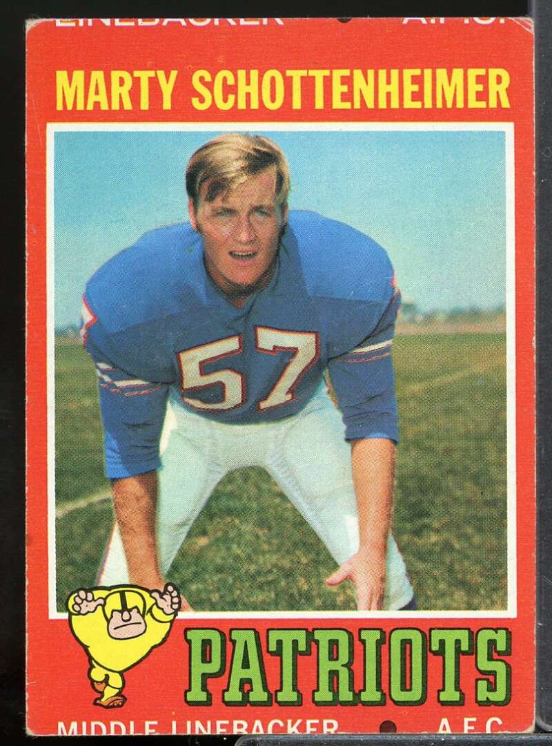 Marty Schottenheimer Rookie Card 1971 Topps #3  Image 1