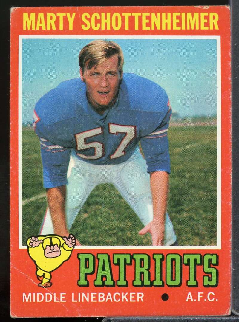 Marty Schottenheimer Rookie Card 1971 Topps #3  Image 1