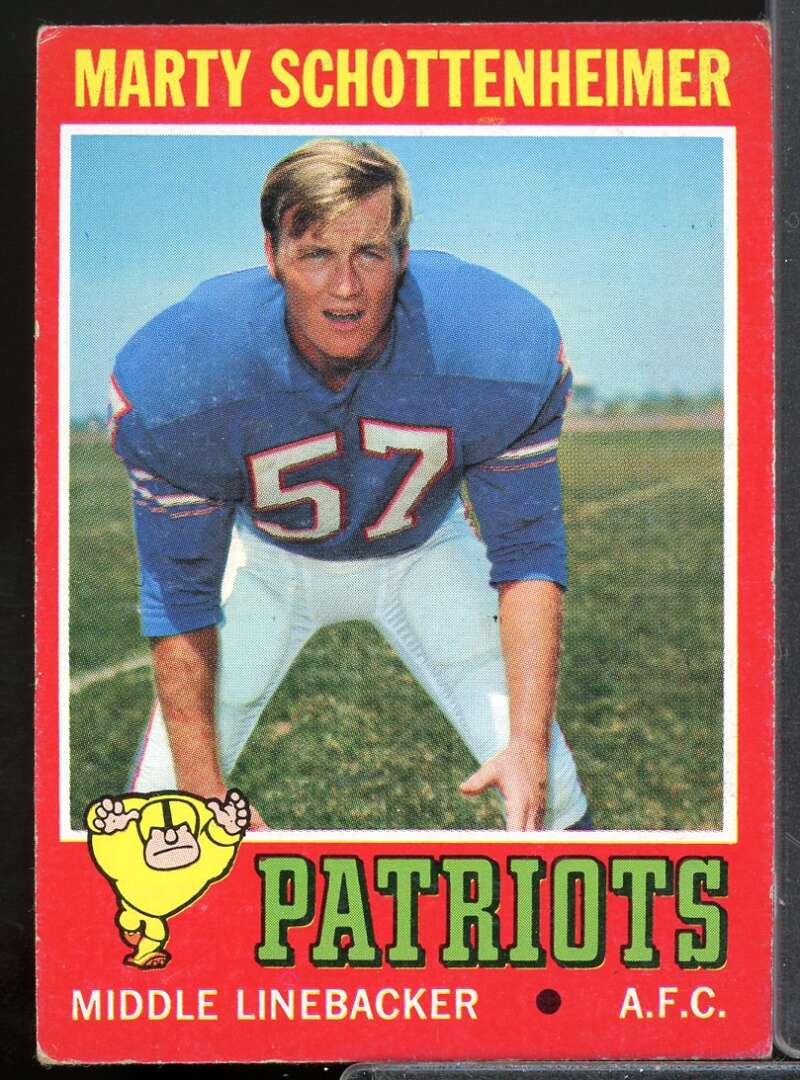 Marty Schottenheimer Rookie Card 1971 Topps #3  Image 1