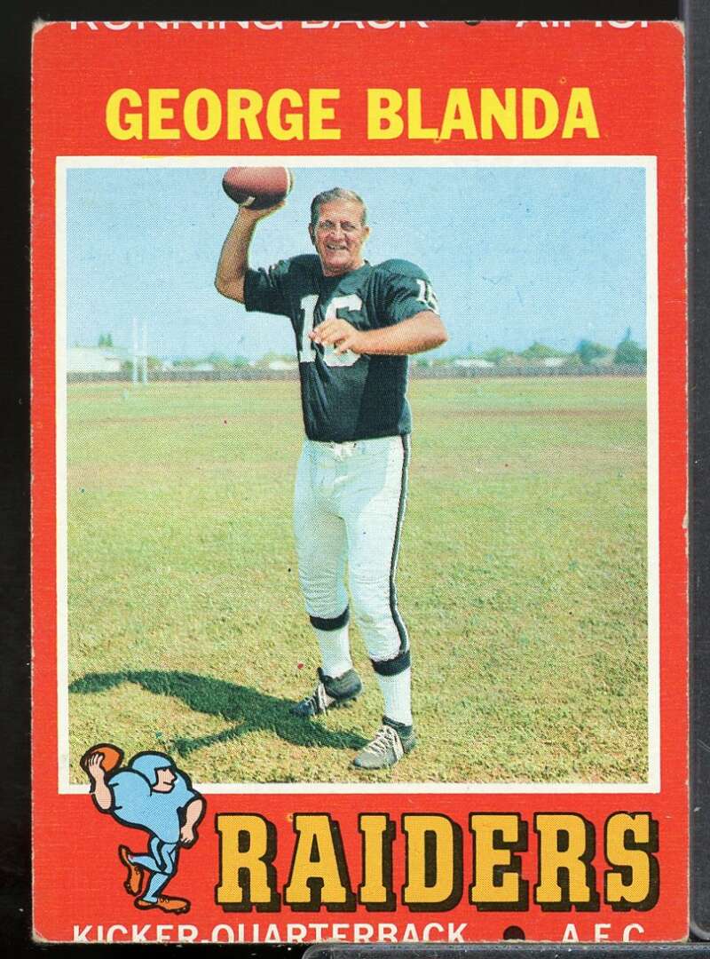 George Blanda Card 1971 Topps #39  Image 1