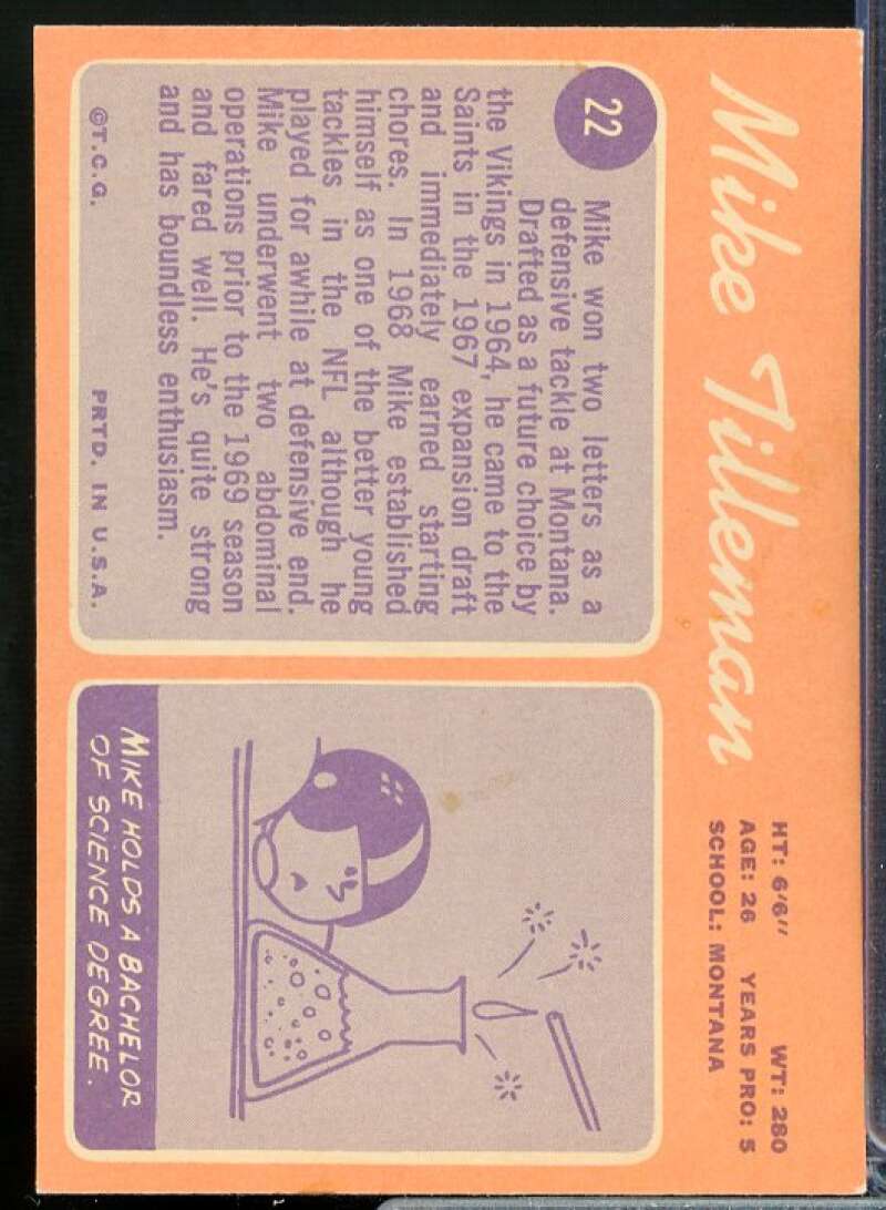 Mike Tilleman Card 1970 Topps #22  Image 2