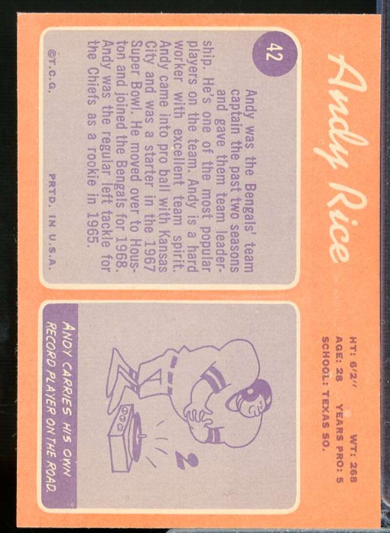 Andy Rice Rookie Card 1970 Topps #42  Image 2