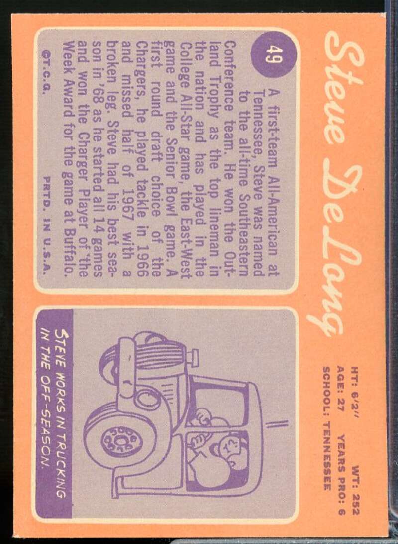 Steve DeLong Card 1970 Topps #49  Image 2