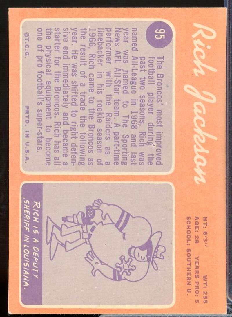 Rich Jackson Rookie Card 1970 Topps #95  Image 2