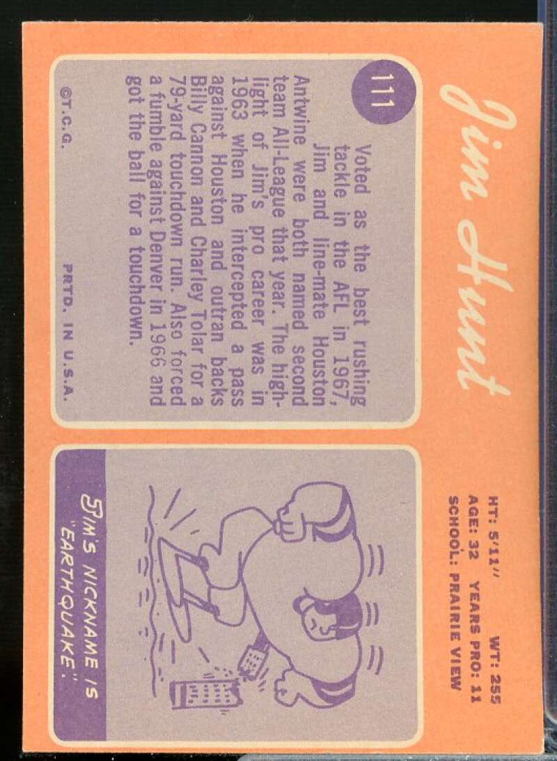 Jim Hunt Card 1970 Topps #111  Image 2
