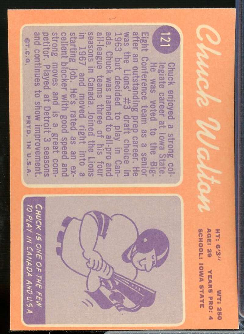 Chuck Walton Rookie Card 1970 Topps #121  Image 2