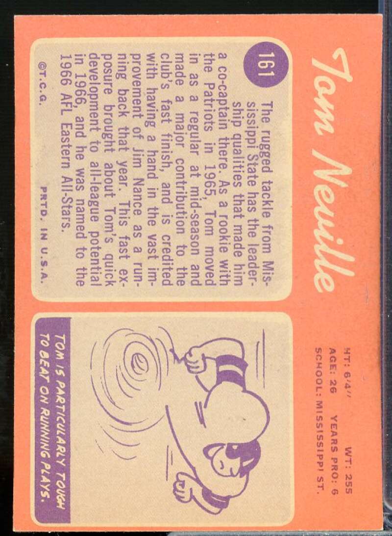 Tom Neville Rookie Card 1970 Topps #161  Image 2