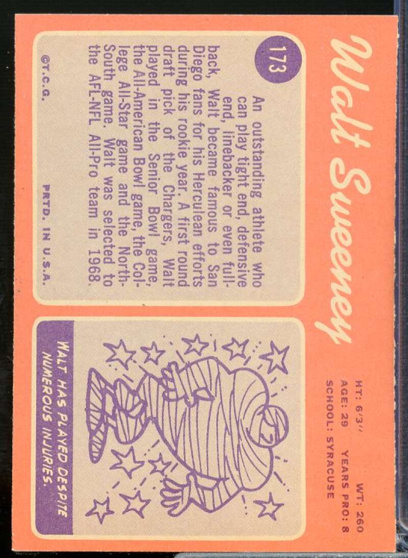 Walt Sweeney Card 1970 Topps #173  Image 2