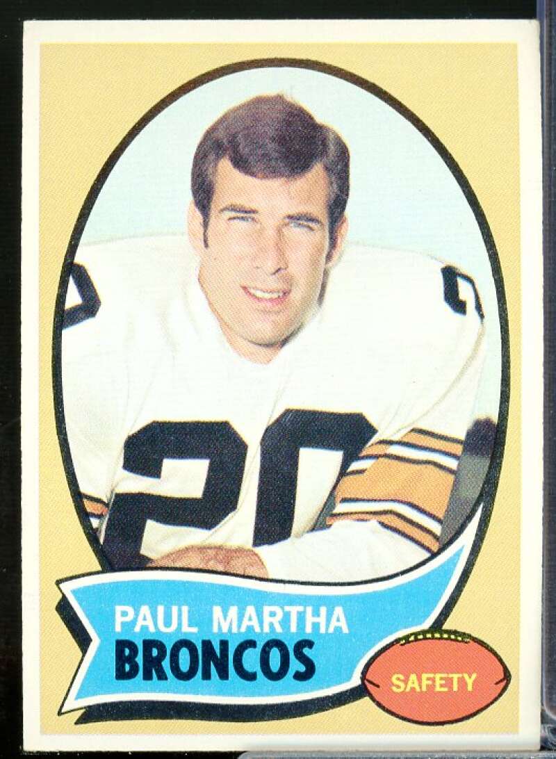 Paul Martha Card 1970 Topps #216  Image 1