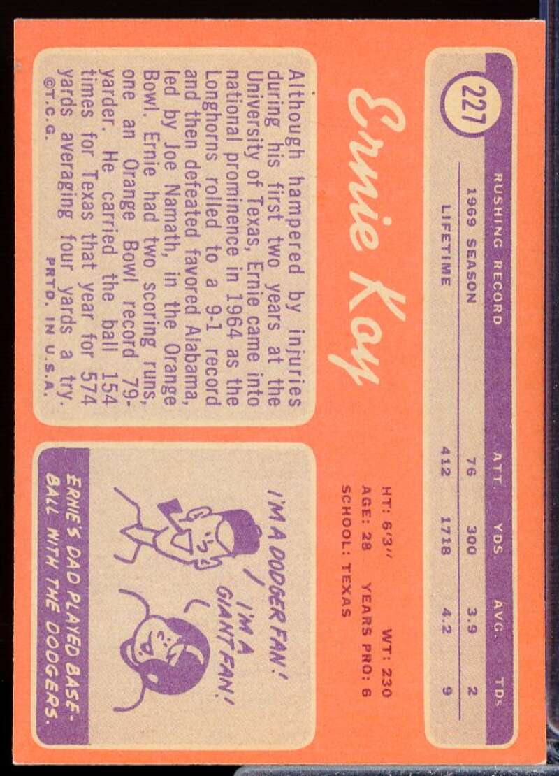 Ernie Koy Card 1970 Topps #227  Image 2