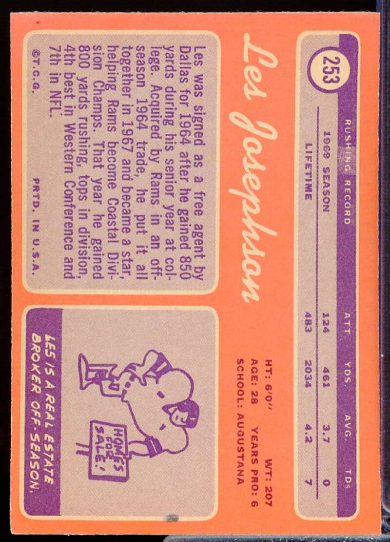 Les Josephson Card 1970 Topps #253  Image 2