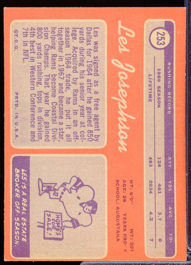 Les Josephson Card 1970 Topps #253  Image 2