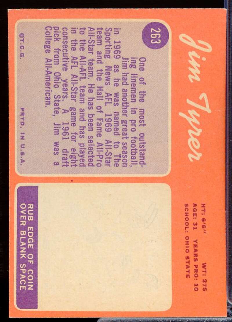 Jim Tyrer Card 1970 Topps #263  Image 2